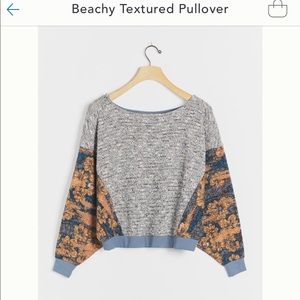 Anthropologie Beachy Textured Sweatshirt XL